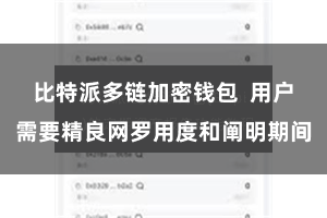 比特派多链加密钱包  用户需要精良网罗用度和阐明期间
